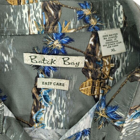 Batek Bay Mens Button Up Shirt Hawaiian Beach Tropical Aloha Floral Size XL - Picture 4 of 8